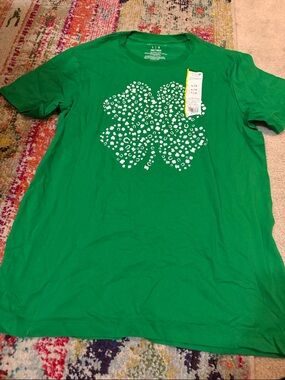 Celebrate It Green Short Sleeve Tee with White Shamrock Graphic